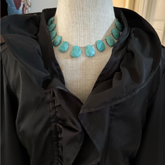 NWOT Ruby Cho Gorgeous Black Ruffled Zippered Jacket Size M Retail $148 - Picture 7 of 10